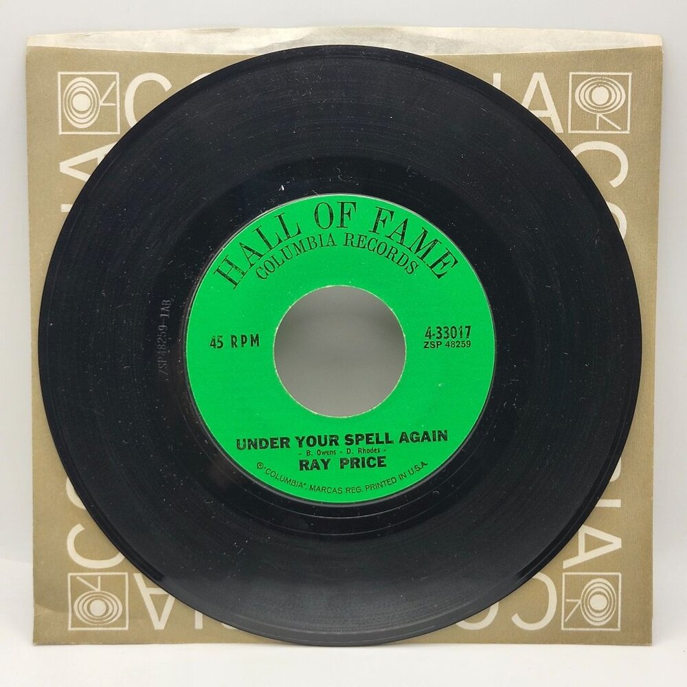 Ray Price Crazy Arms Under Your Spell Again 7in Vinyl 45 RPM  Columbia